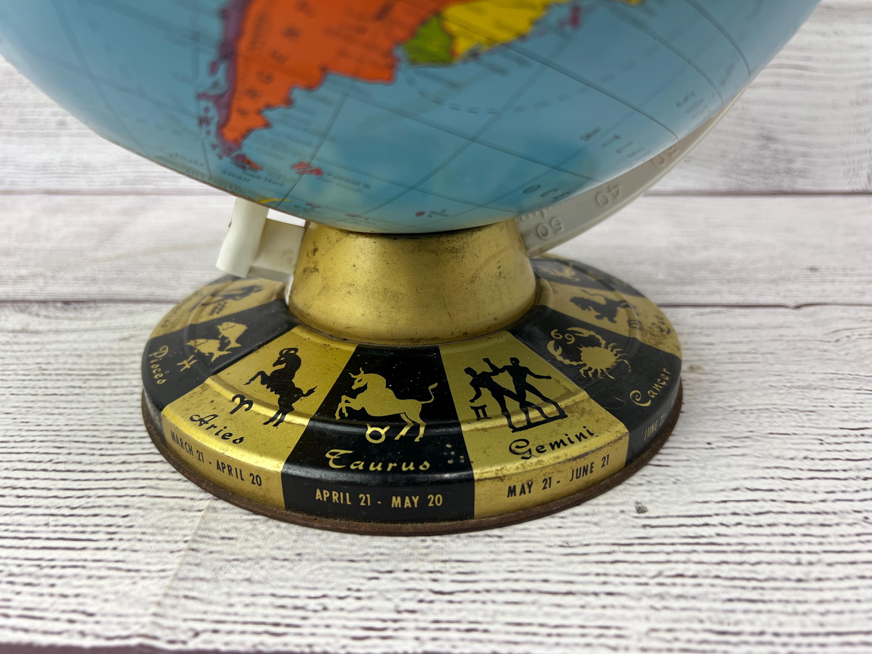 Vintage Ohio Art Globe With Zodiac Signs on Base - Etsy