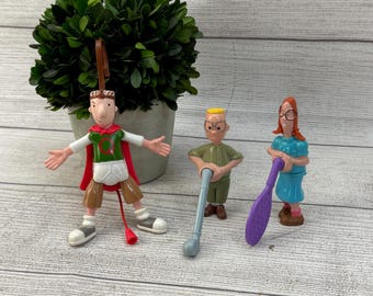 Vintage Disney McDonalds Toys - Gretchen and Gus from Recess & Quailman from Doug
