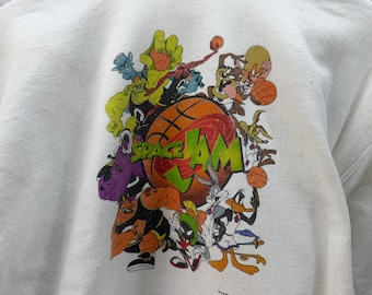 Vintage 1990s Space Jam Gildan Hoodie Sweatshirt