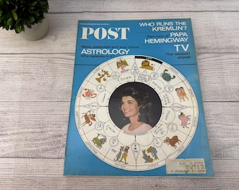 Saturday Evening Post March 26, 1966 Jackie Kennedy Astrology Cover