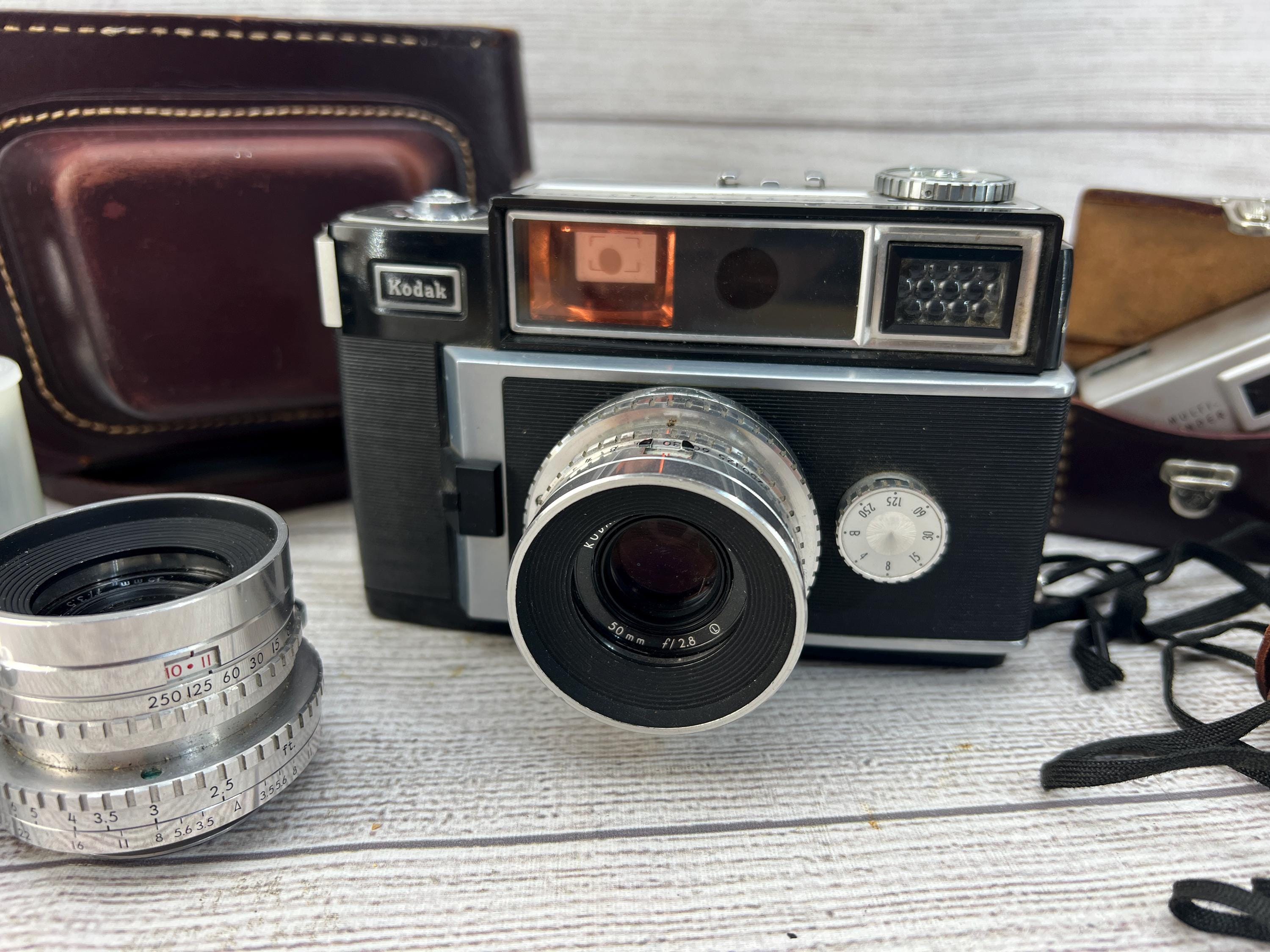 1958 Kodak Signet 80 35mm Camera With Lenses, Film, and