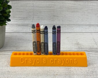 Vintage 1970s Yellow Crayola Crayon Holder Binney and Smith