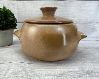Vintage Frankoma Pottery Bean Pot 4V in Plainsman Brown