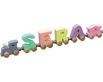 wooden name train set