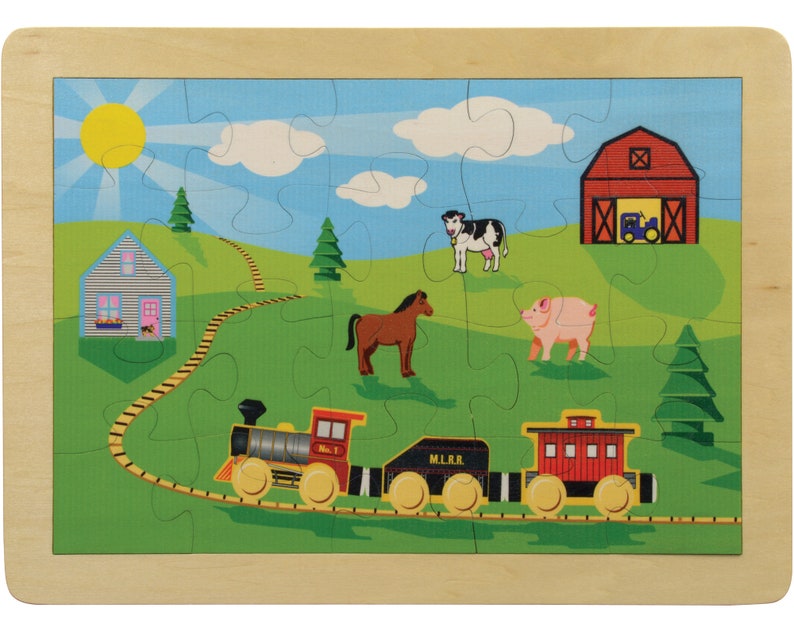 Wooden Tray Puzzles for Kids Etsy