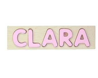 Solid Wood Pink Name Puzzle Up to 12 Letters