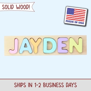 Solid Wood Pastel Name Puzzle Up to 12 Letters