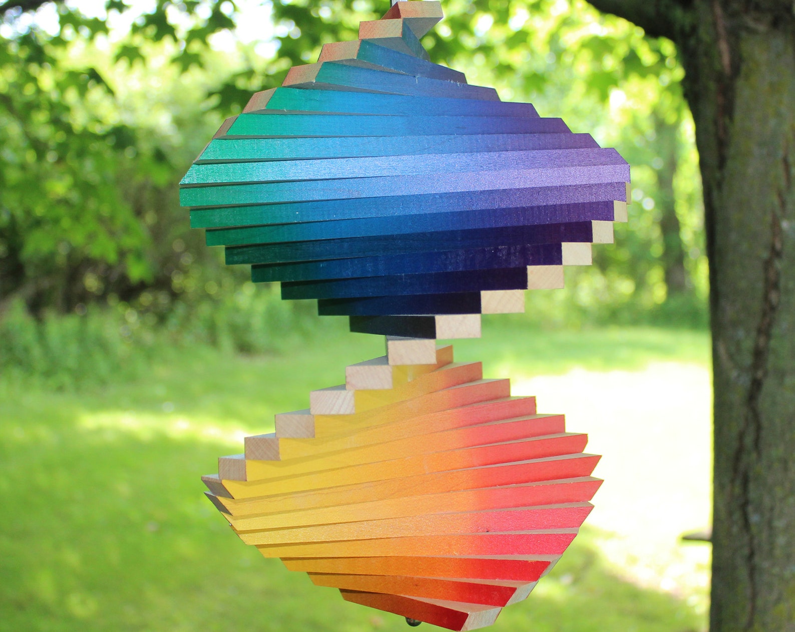Decorated Wood Wind Spinner Etsy