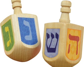 Wooden Dreidels - 2 Pack