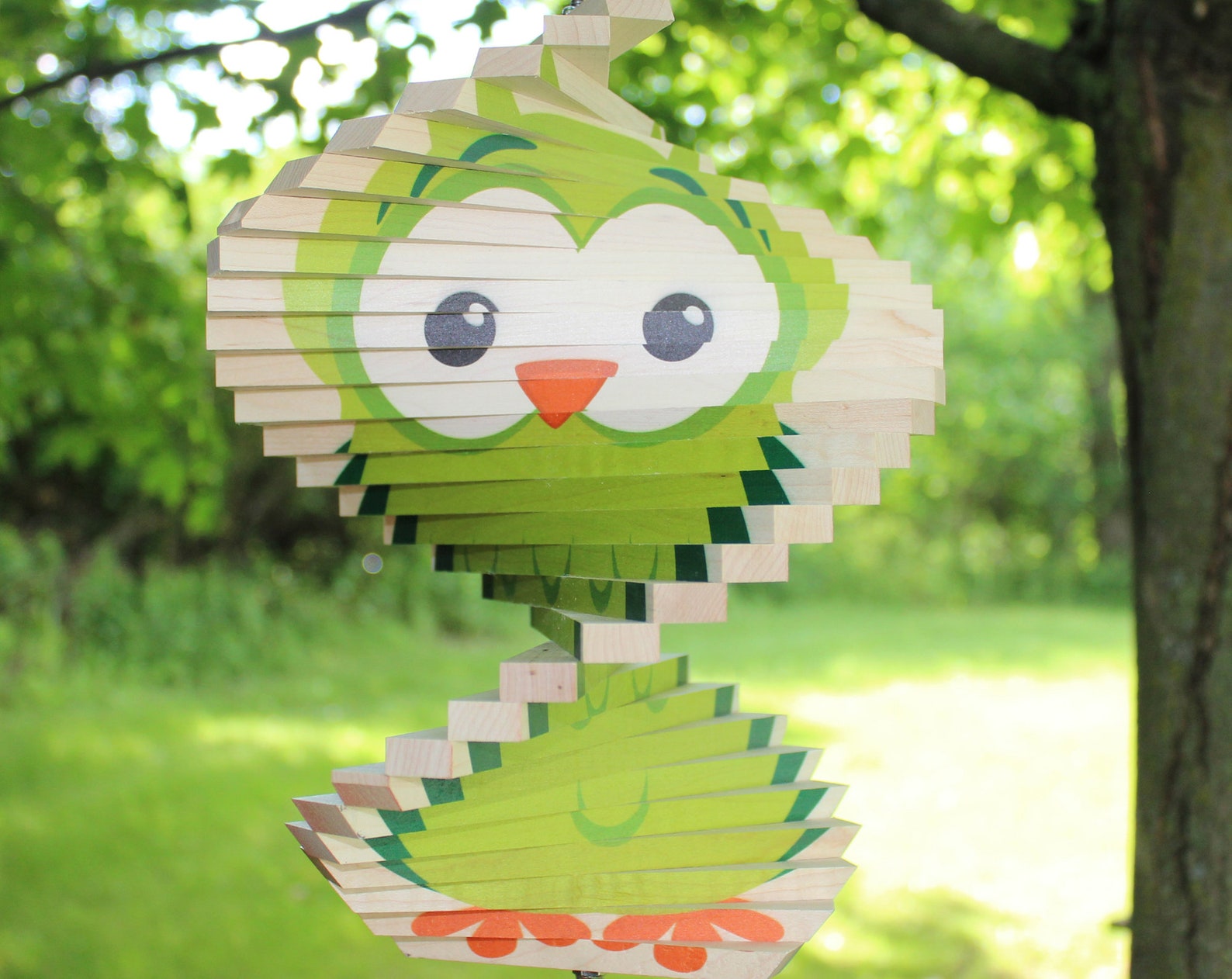 Decorated Wood Wind Spinner Etsy