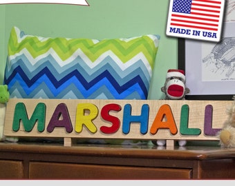 Solid Wood Name Puzzle Up to 12 Letters with Props