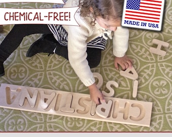 Solid Wood Name Puzzle Up to 12 Letters Unfinished