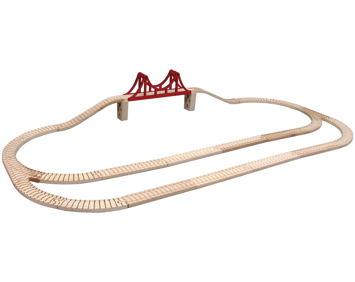 Wooden Toy Train Track Sets Etsy