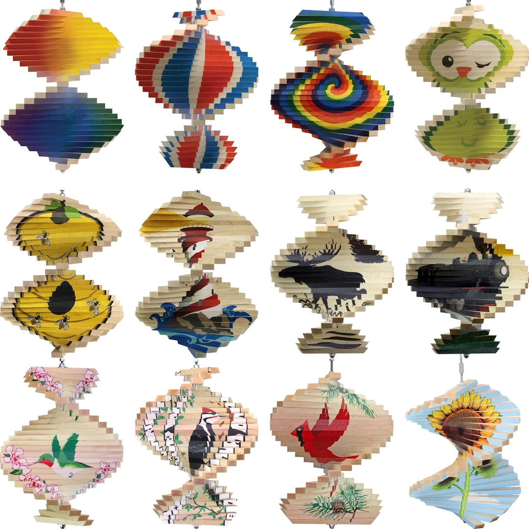 Decorated Wood Wind Spinner - Etsy Canada