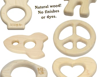Shaped Maple Wood Teether