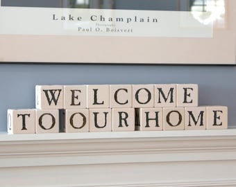 Chatterblocks: Antique White Letter Blocks, Home Decor
