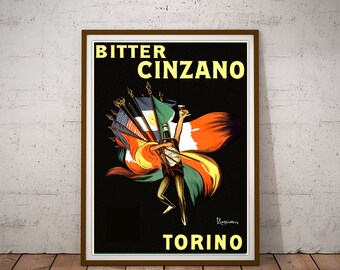 Stunning Vintage Alcohol Poster Art ~ CANVAS PRINT 18x12/" ~ Cinzano Zebras