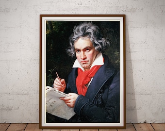 LUDWIG VON BEETHOVEN MUSIC ART PORTRAIT PAINTING 8X10 REAL CANVAS GICLEE PRINT