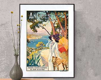 1910 Antibes France French Côte d/'Azur Travel Advertisement Art Print