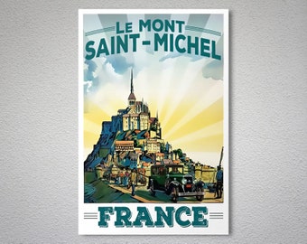 Vintage French Mont Saint Michel Tourism Poster A3 Print