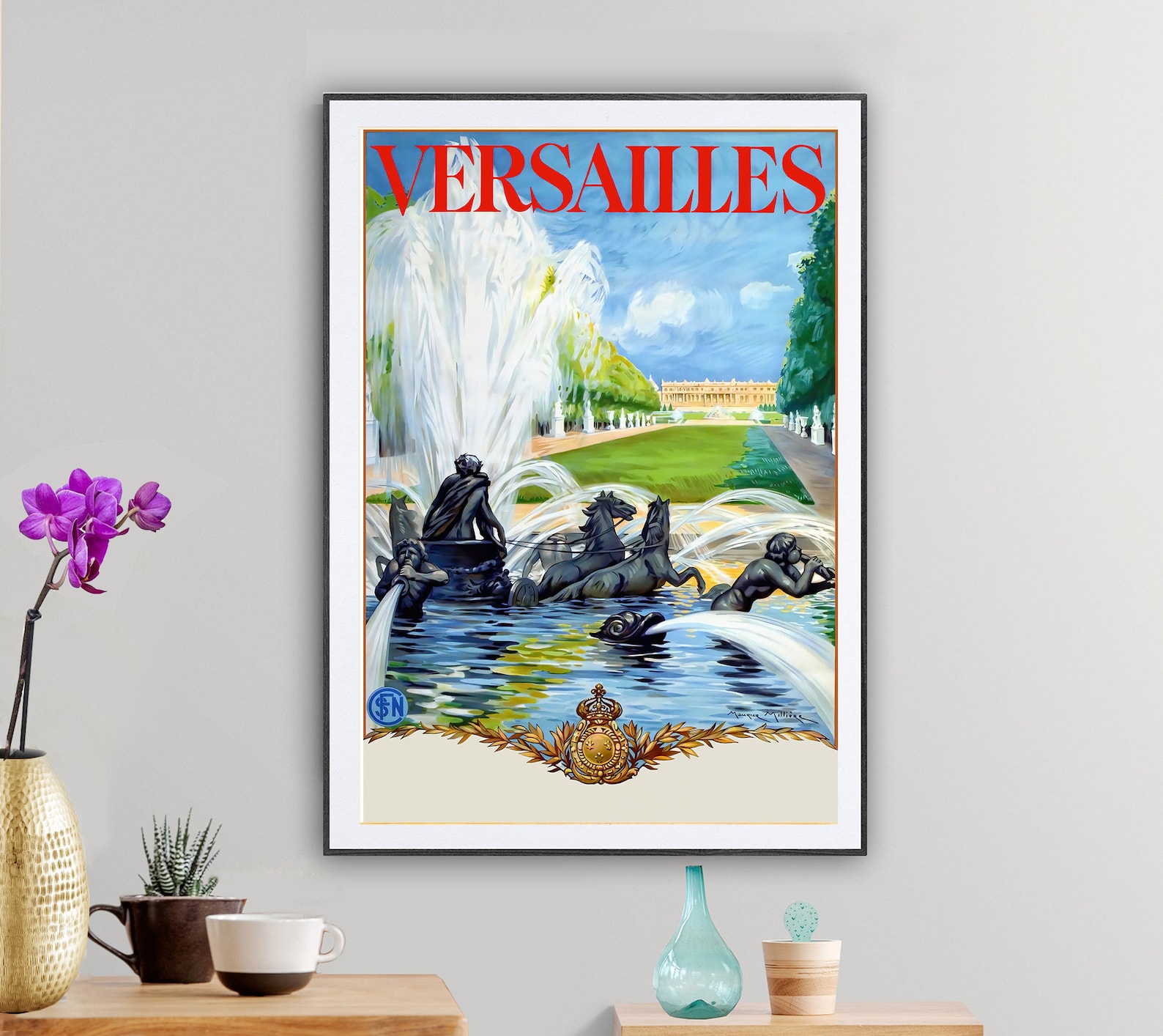 Versailles France Vintage Travel Poster Poster Print Etsy