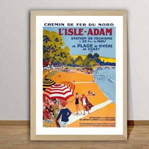 L'Isle Adam Station de Tourisme, Francia Poster di viaggio vintage - Poster su carta o stampa su tela / Idea regalo / Decorazione da parete