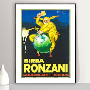 Vintage Italian Birra Advertisement (1920) Art Print - Reproduction of a Vintage Artwork, Decorative Purposes Wall Decor