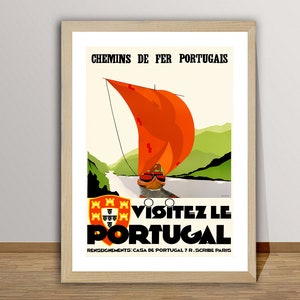 Visitez Le Portugal Vintage Travel Poster - Portugal Poster, Wall Decor, Gift Idea
