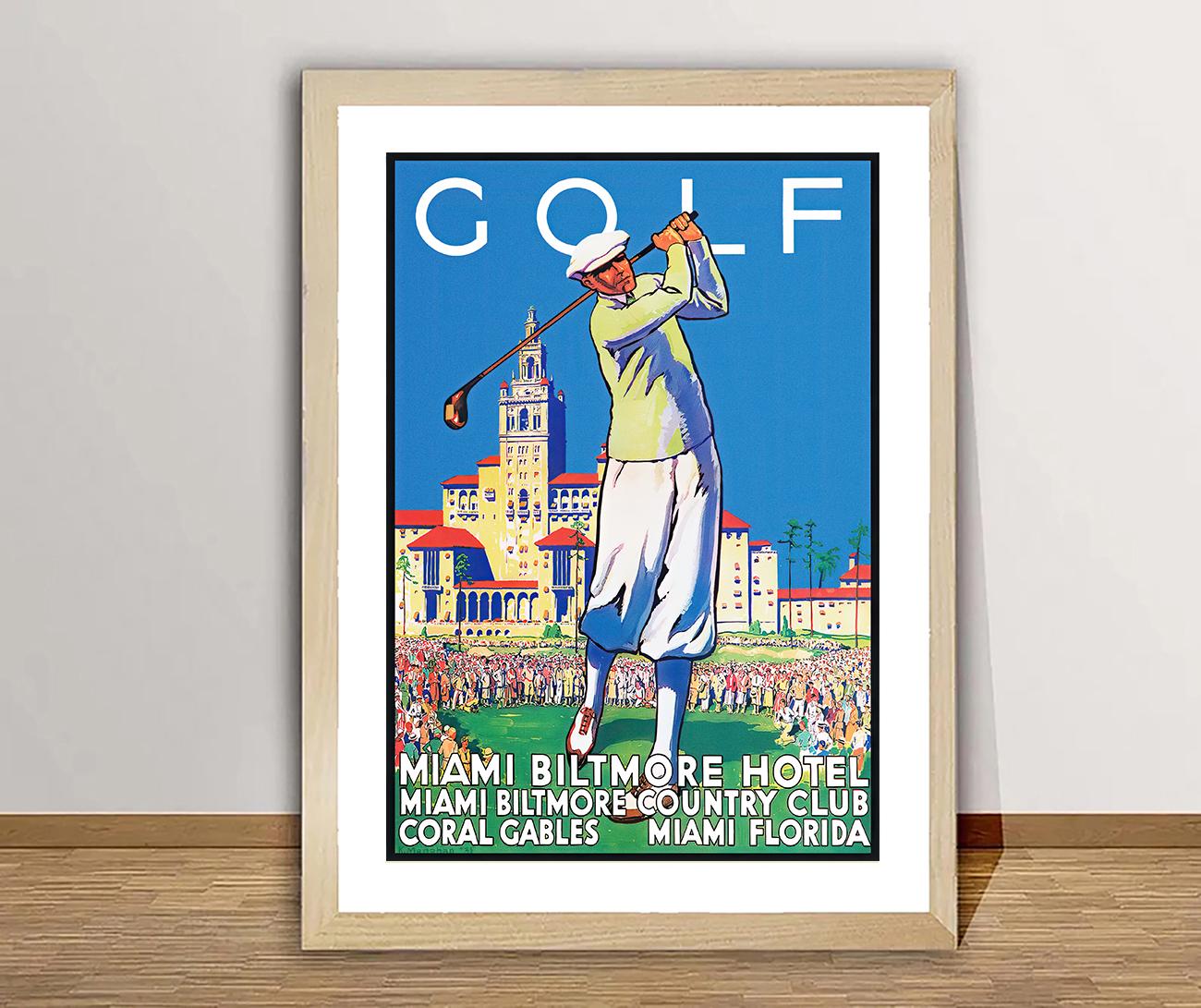 Golf Miami, Florida Vintage Sport Poster - Golf Art Print, Golf Sport Poster, Golf Wall Art