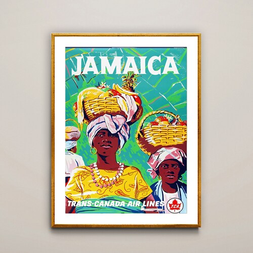 Jamaica Art Travel Poster Vintage Jamaican Print Canvas Decor Etsy