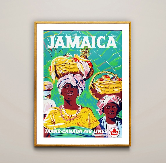 Jamaica Vintage Travel Poster Poster Paper Canvas Print / Etsy