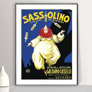 Vintage Italian Liquore da Dessert Advertisement Art Print, 1920&#39;s - Reproduction of a Retro Artwork, Decorative Purposes Wall Decor