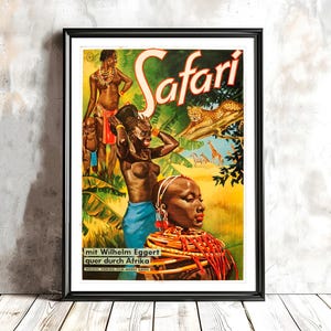 Safari Africa Vintage Travel Poster - Africa Travel Memories / Gift Idea / Wall Decor