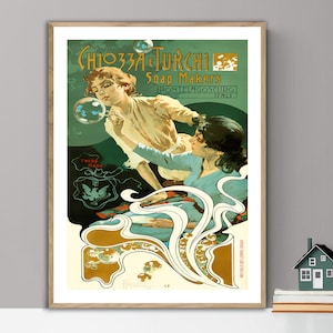 Chiozza e Turchi Soap Makers Poster vintage - Poster su carta o tela stampata / Idea regalo / Decorazione da parete