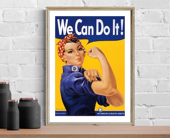 We Can Do It Vintage Motivational Poster Motivational Print, Wall Decor -   Sweden