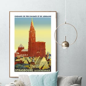 Strasbourg, France Vintage Travel Poster - Strasbourg Memories Poster / Gift Idea / Wall Decor
