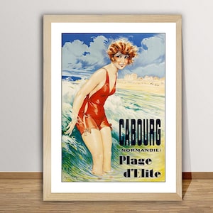 Cabourg Normandie Plage d&#39;Elite, France Travel Poster - Travel Memories / Gift Idea / Wall Decor