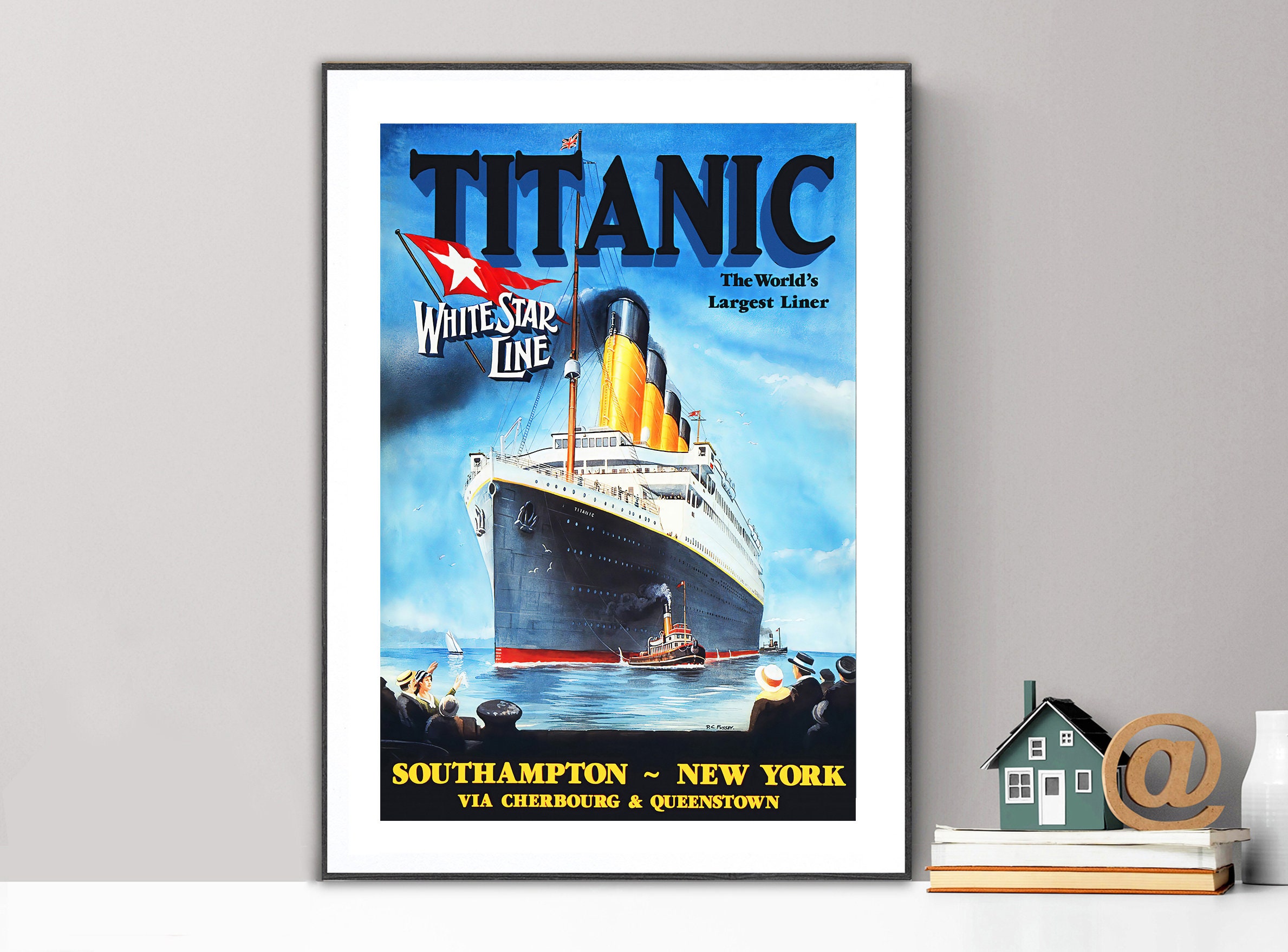 Titanic White Star Line Southampton New York Vintage Poster - Etsy