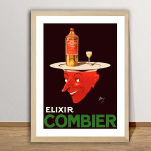 Vintage Elixir Combier Advertisement Art Print - Reproduction of a Vintage Artwork, Decorative Purposes Wall Decor