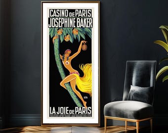 Vintage Josephine Baker Advertisement Art Print - Reproduction of vintage Artwork, Decorative Purposes Wall Decor