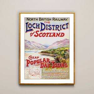 Loch District of Scotland Vintage Travel Poster - Carta per poster o stampa su tela / Idea regalo / Decorazione da parete