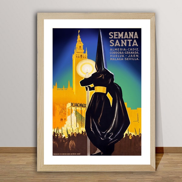 Semana Santa in Spain Vintage Travel Poster -  Poster Print or Canvas Print / Gift Idea / Wall Decor