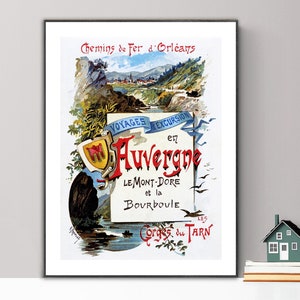 Auvergne Le Mont Dore et la Bourboule, France  Vintage Travel Poster - Poster Paper or Canvas Print / Gift Idea