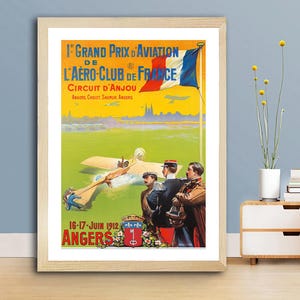 Vintage 1e Grandprix d&#39;Aviation Werbung (1912) Kunstdruck - Reproduktion eines Retro Kunstwerks, Dekorative Zwecke Wanddekoration