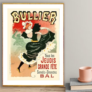 Bullier Vintage Entertainment Poster by Jules Cheret - Poster Print or Canvas Print / Gift Idea / Wall Decor