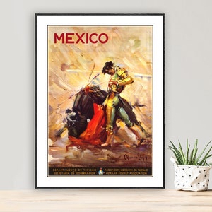 Mexico Vintage Travel Poster -  Poster Paper or Canvas Print / Gift Idea / Wall Decor