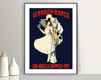 Vermut Bianco Wall Art Print Poster: Italian Vermouth Artwork for