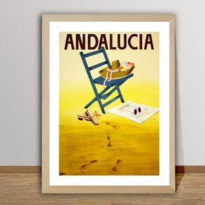Playas de Andalucia, Spain Vintage Travel Poster - Andalucia Poster, Travel Andalucia, Wall Decor, Gift Idea