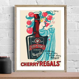 Vintage French Liqueur Advertisement (1920&#39;s) Art Print - Reproduction of a Retro Artwork, Decorative Purposes Wall Decor