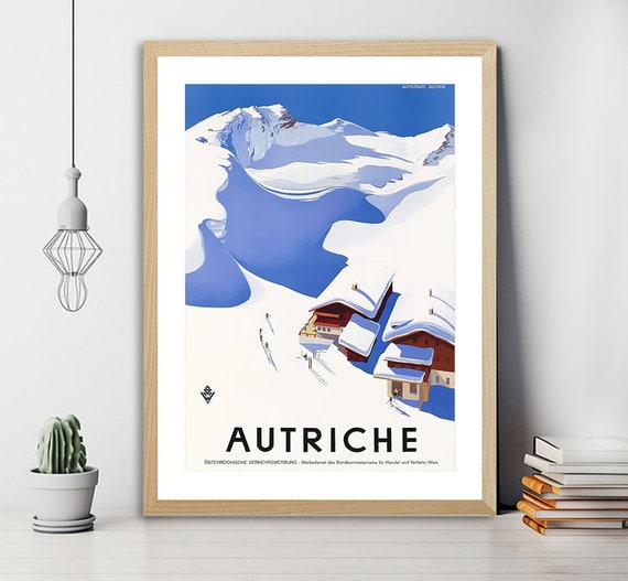 Vintage Austria Ski Poster: Retro Travel Wall Decor